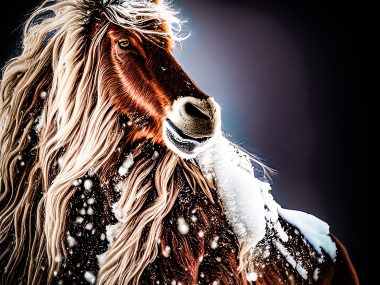 Long-Haired Snowy Wyoming Horse 2022